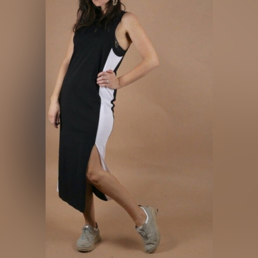 rag & bone Ribbed Sleeveless Slit Pencil Midi Dress